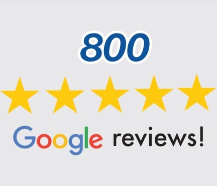 800 5 star Google reviews logo